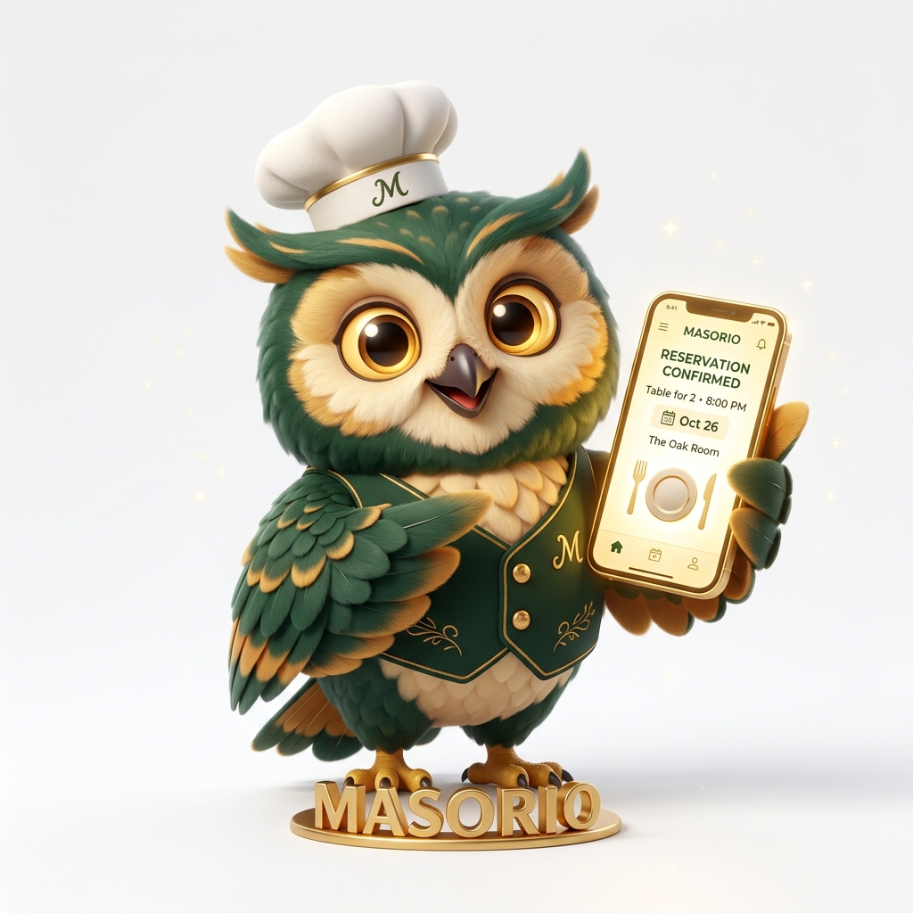 Masorio Mascot Gourmet Owl